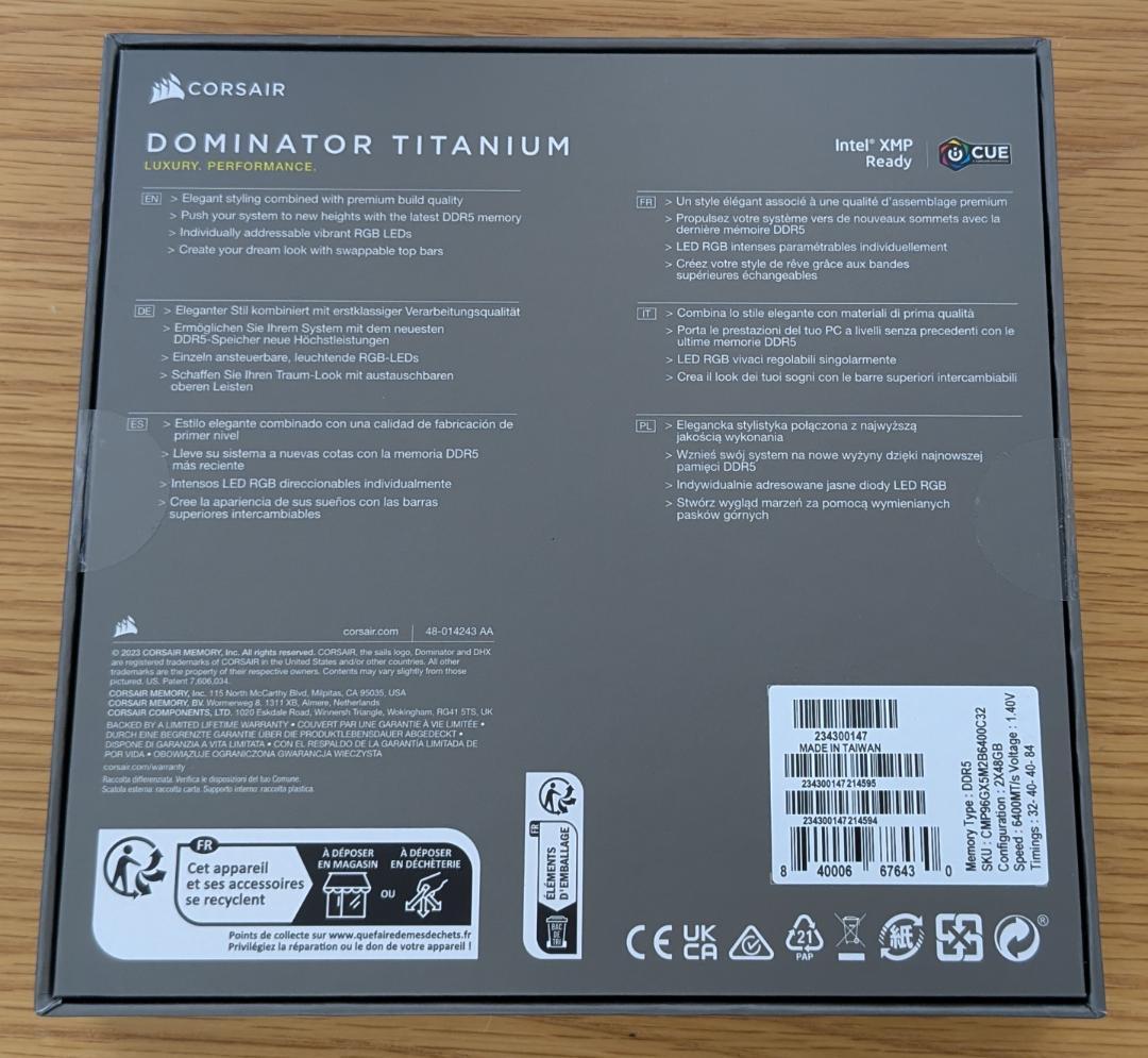 CORSAIR メモリ DOMINATOR CMP96GX5M2B6400C32