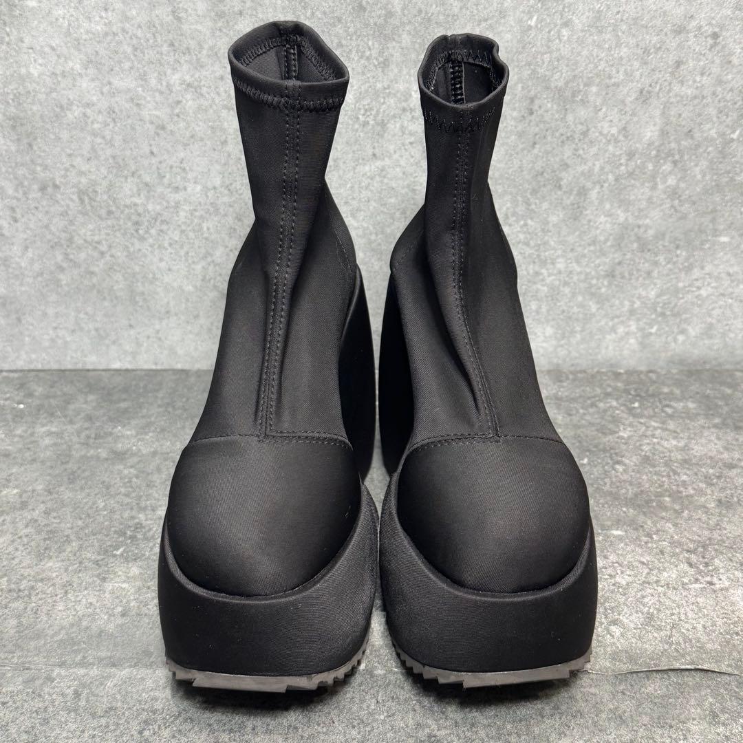 靴 YELLO TOKYO BLACK PLATFORM SHORT BOOTS M