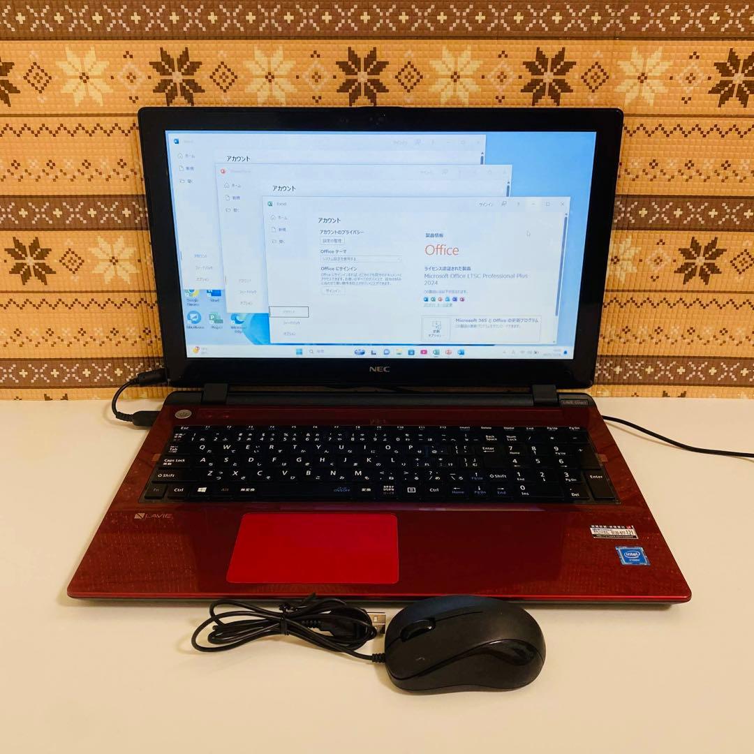 Y886 NECノートパソコンWEBカメラSSD高速Windows11オフィス付