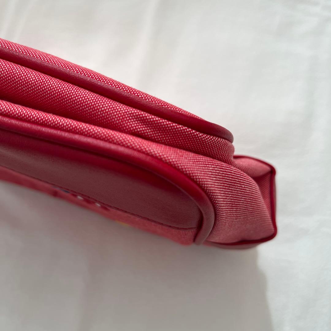 familiar 赤いショルダーバッグ クマとウサギ刺繍