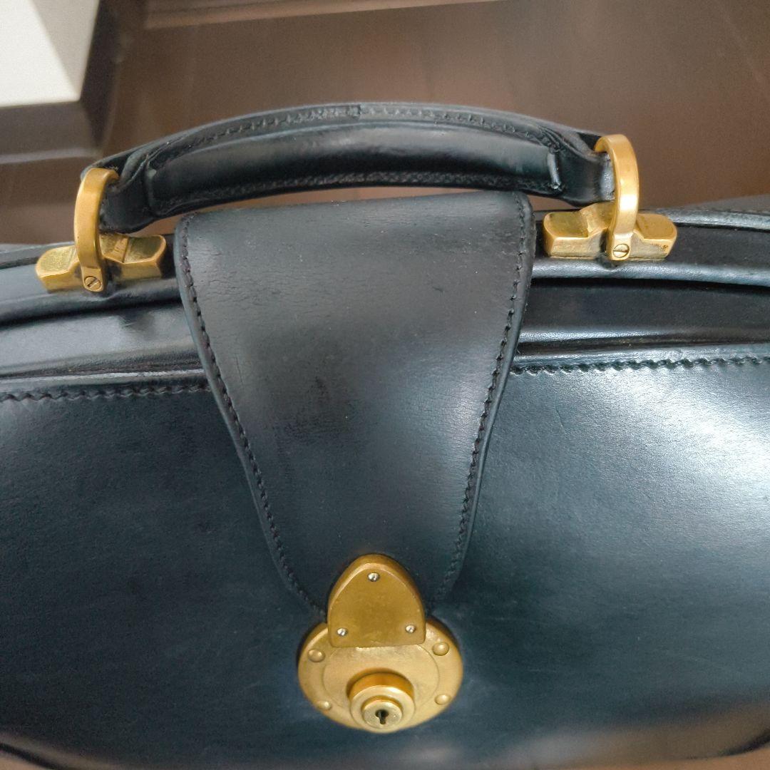 万双 黒レザー ビジネスバッグ 三つまち ダレスバッグ