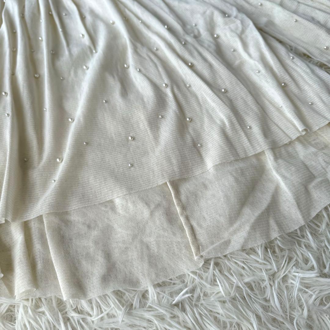 【新品未使用】カレンソロジー　コットンチュールパールブラウス　ホワイト