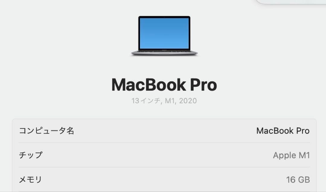 MacBook本体 MacBookpro m1 16gb 256gb