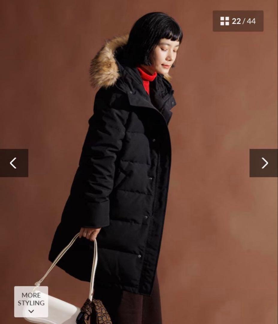 DANTON ブラック 38 ロング ダウンジャケット