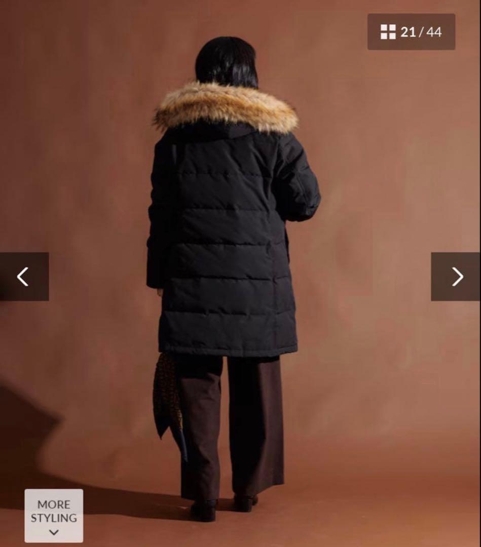 DANTON ブラック 38 ロング ダウンジャケット