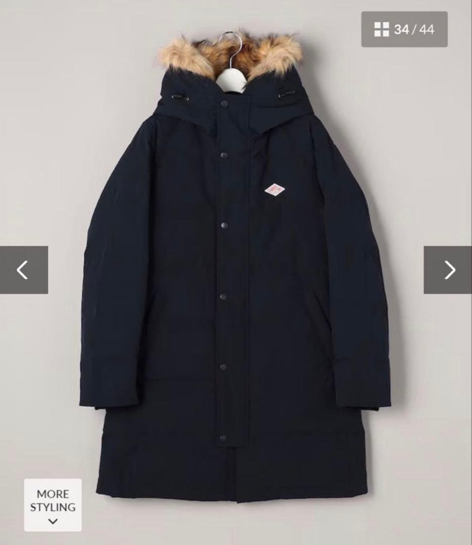 DANTON ブラック 38 ロング ダウンジャケット