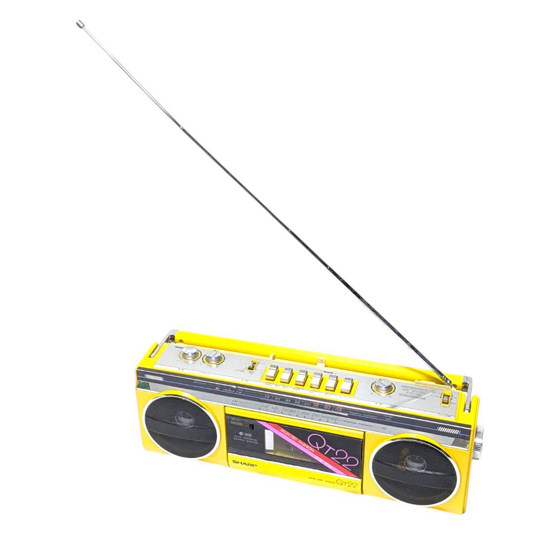 昭和ポップな黄色が可愛い！ラジオOK・SHARP QT-22【外観美品】
