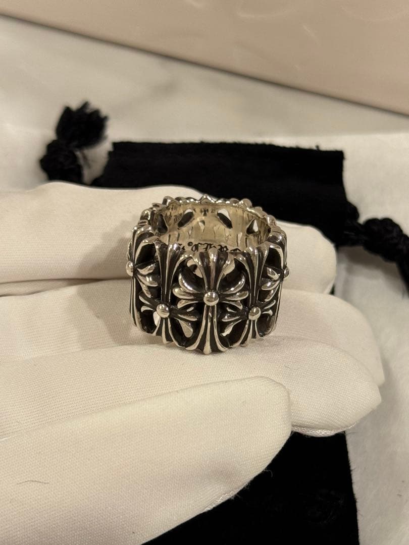 あ　CHROME HEARTS セメタリークロスリング シルバー US6号