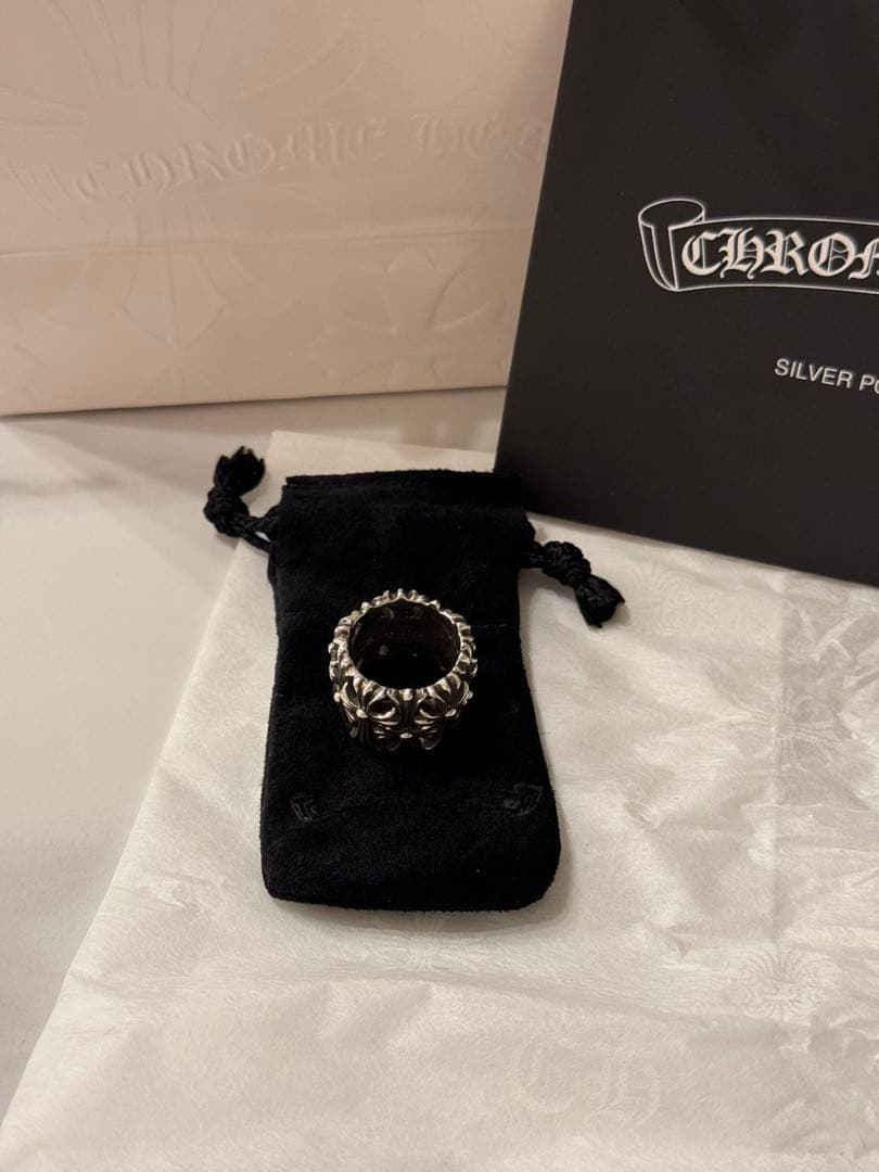あ　CHROME HEARTS セメタリークロスリング シルバー US6号