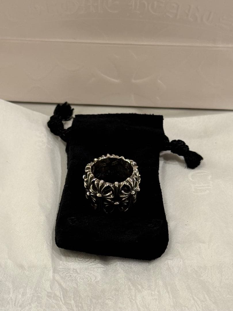 あ　CHROME HEARTS セメタリークロスリング シルバー US6号