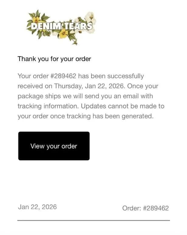 タグ付き新品未使用 デニムティアーズ Straight Wreath Denim