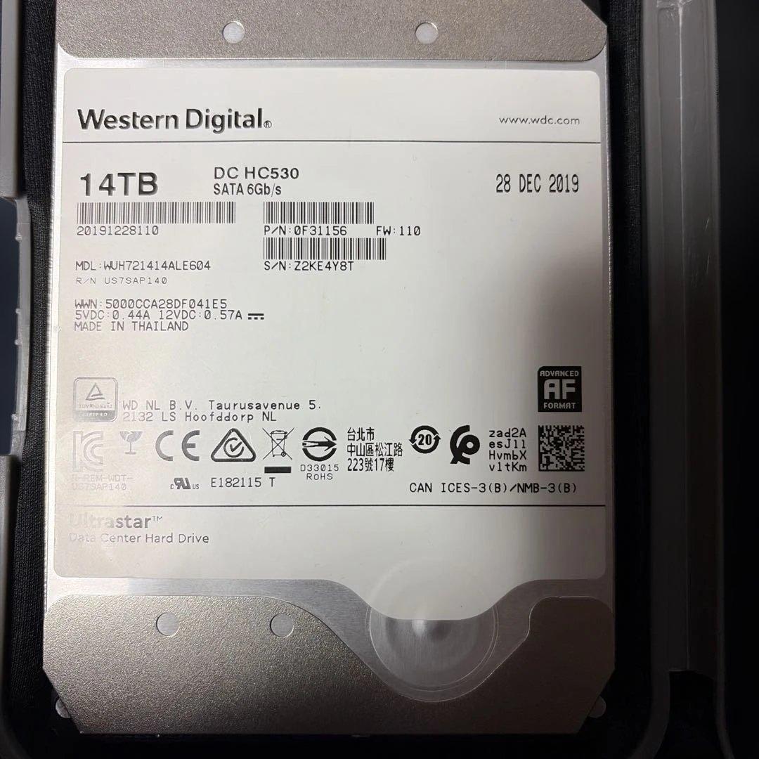 内蔵型ハードディスクドライブ WD Ultrastar 14TB HDD
