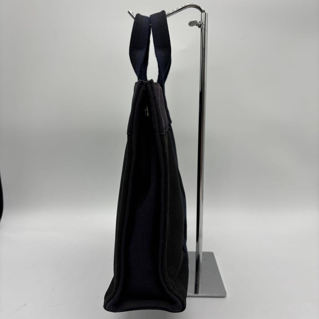 【極美品】HERMES トートPM フールトゥ キャンバス ブラック ネイビー