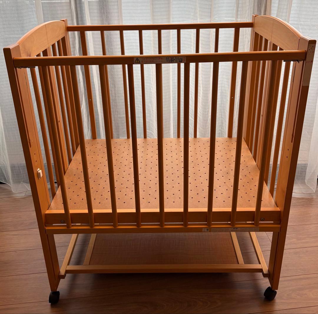 石崎家具 ハイタイプ ミニベビーベッド ワンタッチハイベッドプチ【B品】日本製