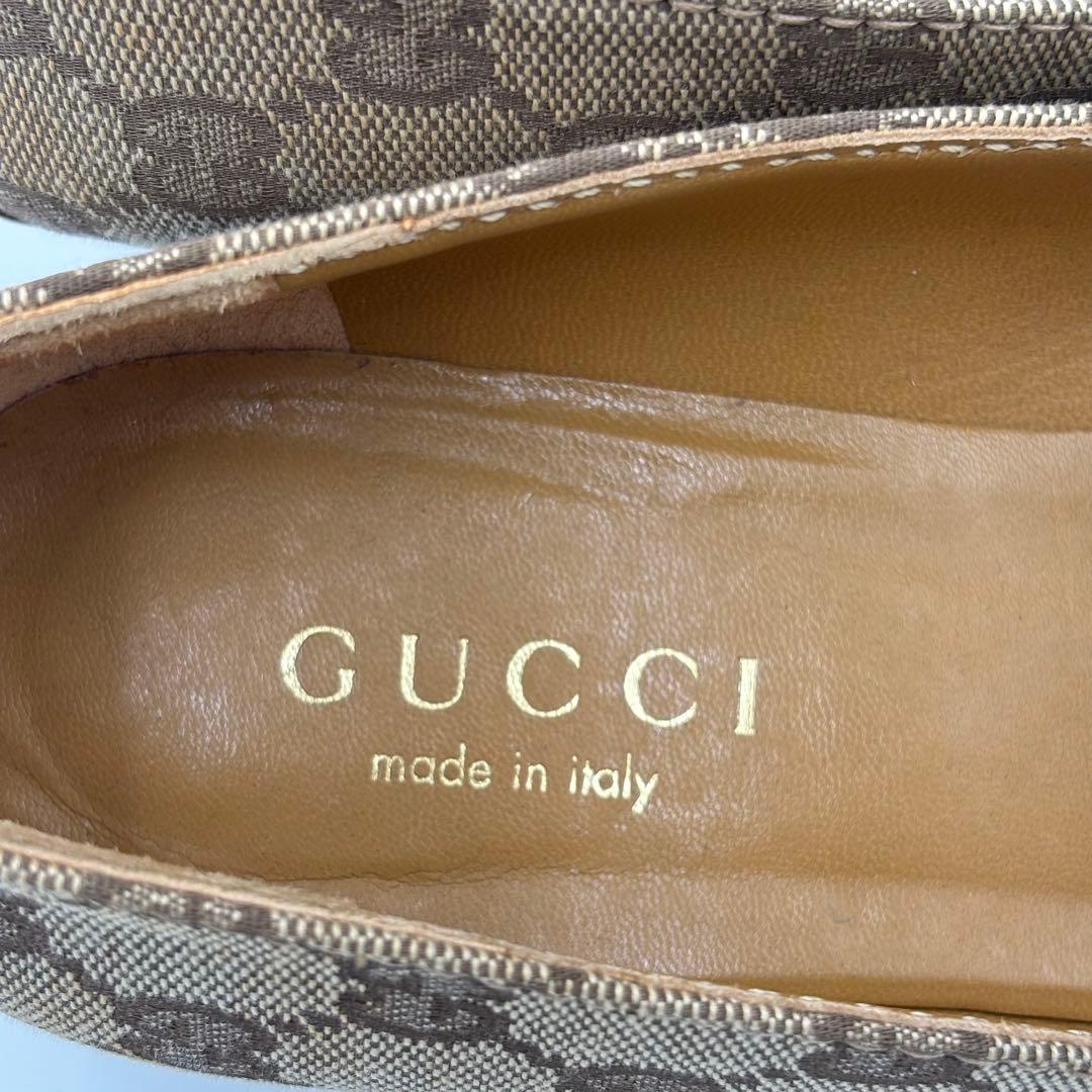 GUCCI グッチ GGキャンバス× レザー パンプス 36 約23㎝ ベージュ