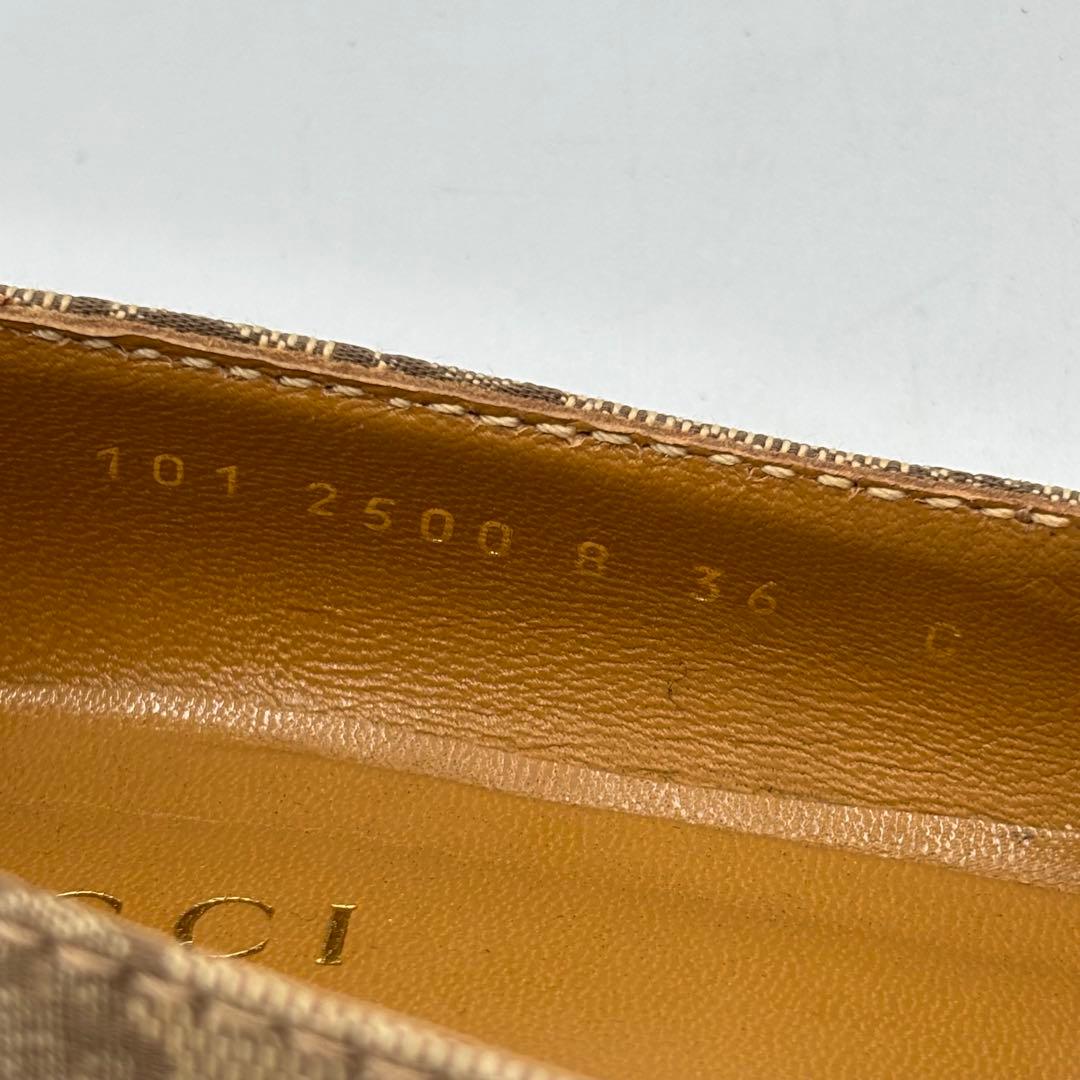 GUCCI グッチ GGキャンバス× レザー パンプス 36 約23㎝ ベージュ