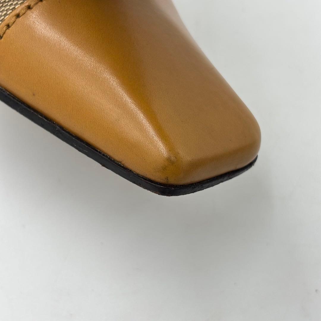 GUCCI グッチ GGキャンバス× レザー パンプス 36 約23㎝ ベージュ