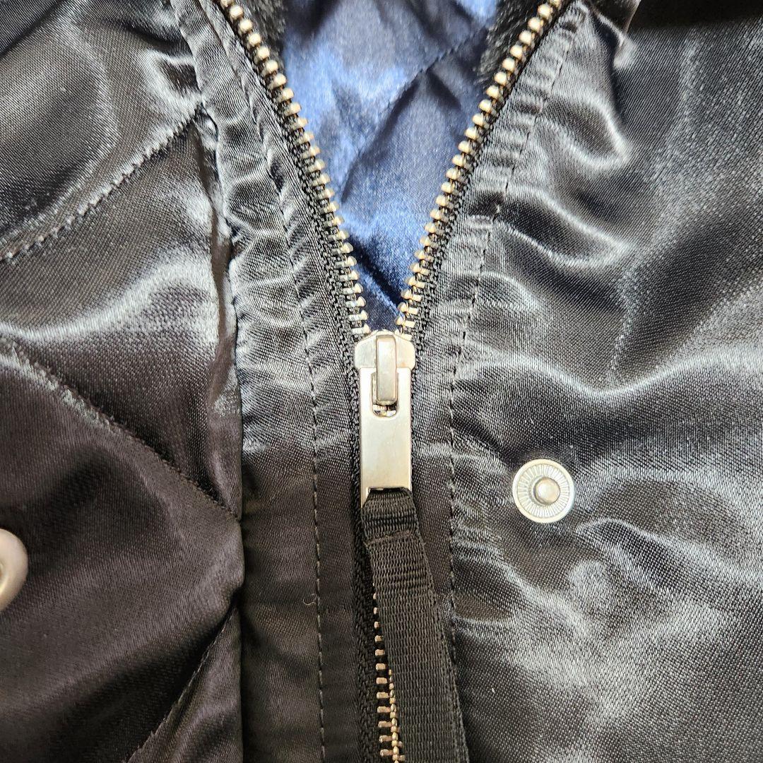 Y2K 00s archive 短丈　ブラック 光沢 ファー ブルゾン