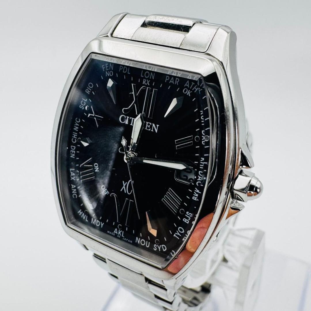 シチズン クロスシー トノー ハッピーフライト 腕時計 ソーラー ワールドタイム