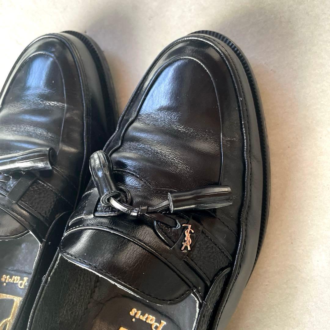 【美品】YSL イヴ・サンローラン タッセル ローファー 黒 革靴