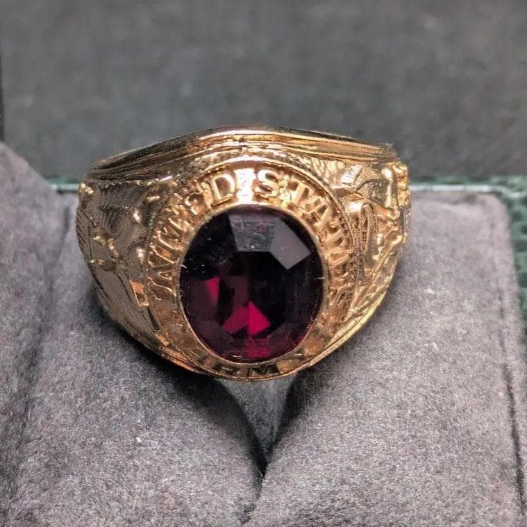 アーミーリング クラシック 米陸軍 US Army 金メッキ 米国 白頭鷲 紋章