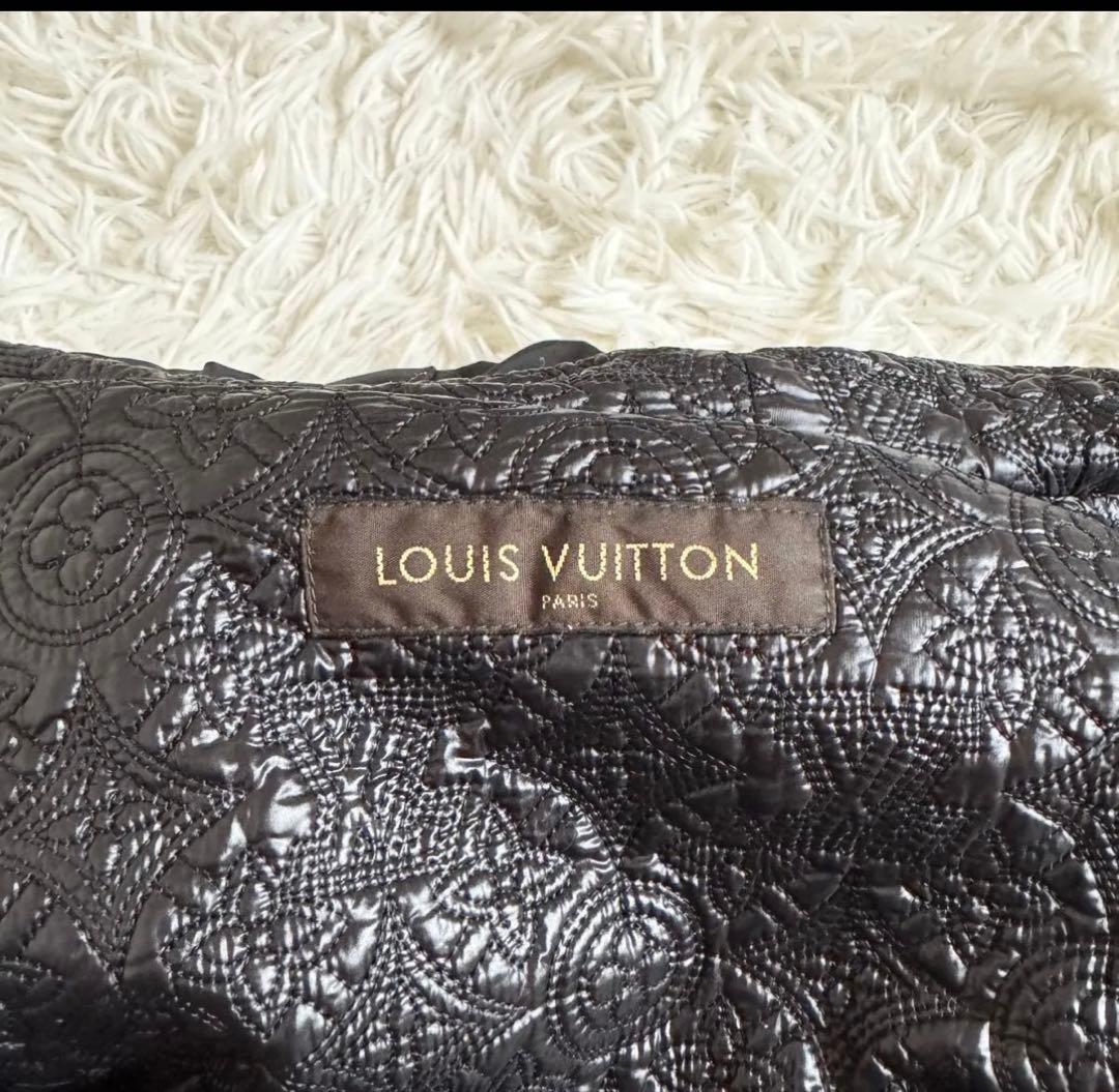 美品　ルイヴィトン　3way　ダウンジャケット　フラワーモチーフ　LV金具　黒