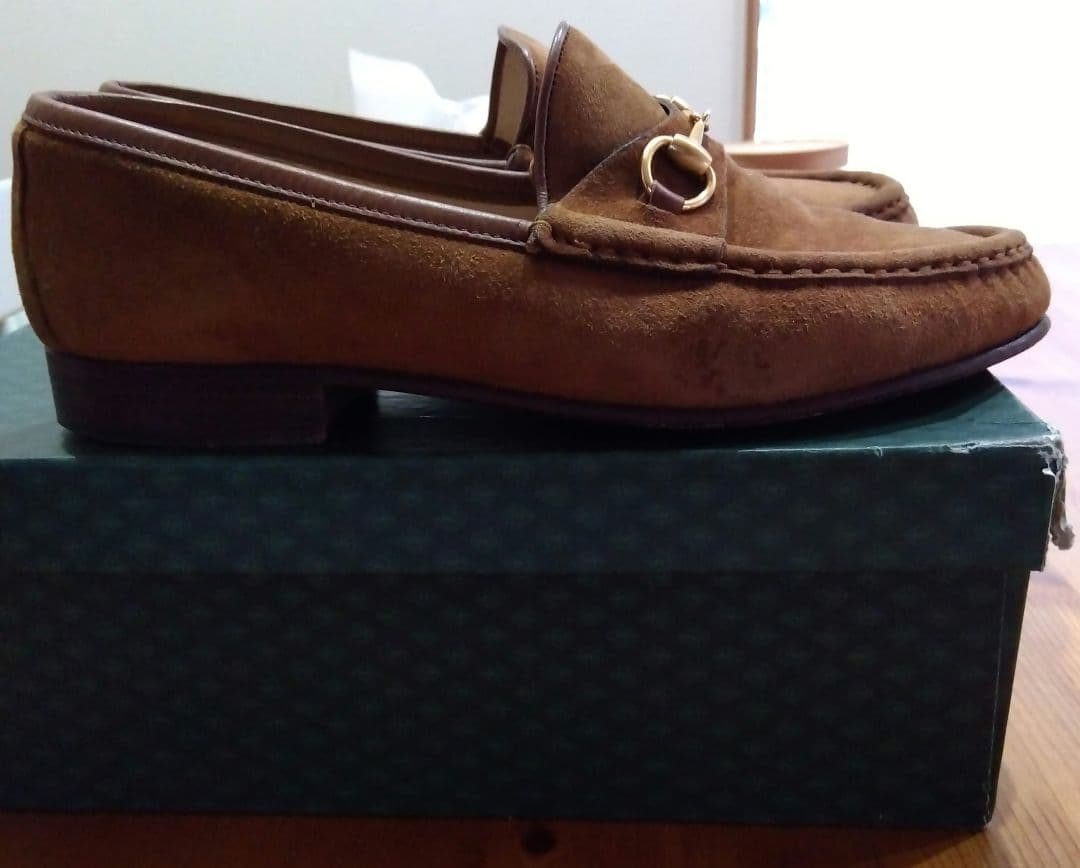 GUCCI グッチ ビットローファー スエード ブラウン レディース37c