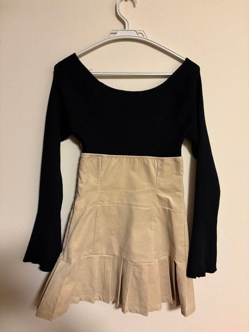 ワンピース ANDMARY High waist velour mini dress
