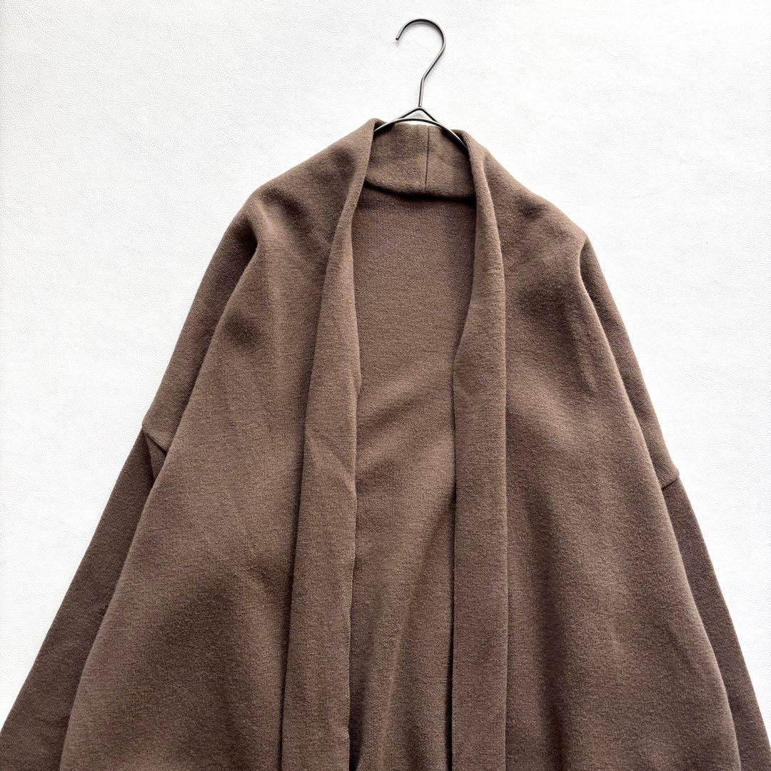 02313 muse ウールカーディガン　ショートガウン ブラウン