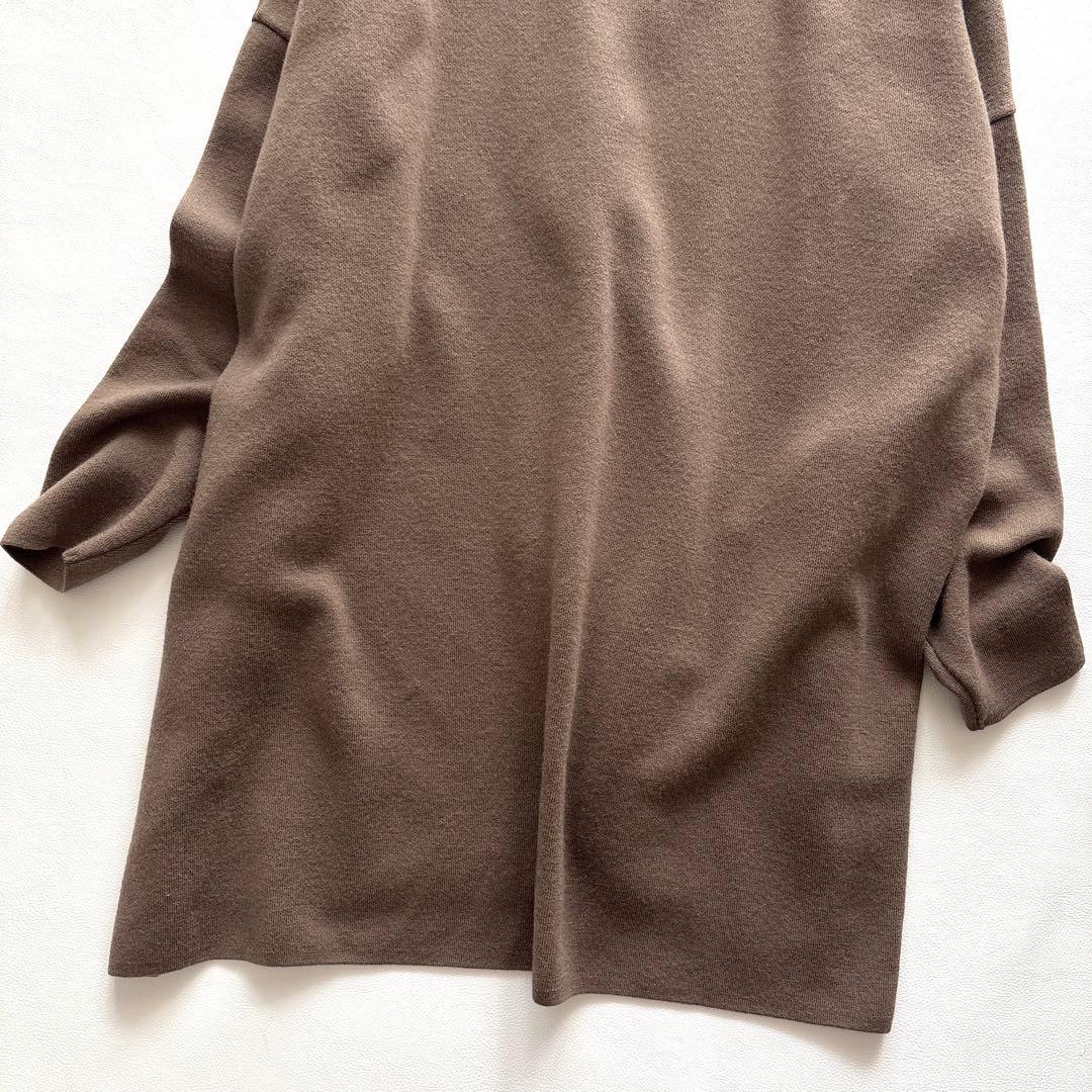 02313 muse ウールカーディガン　ショートガウン ブラウン