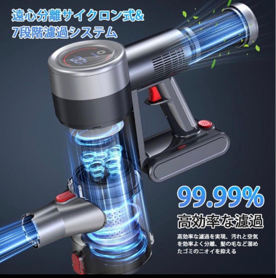 掃除機コードレス 75Kpa超強力吸引 業界軽量設計 自立式