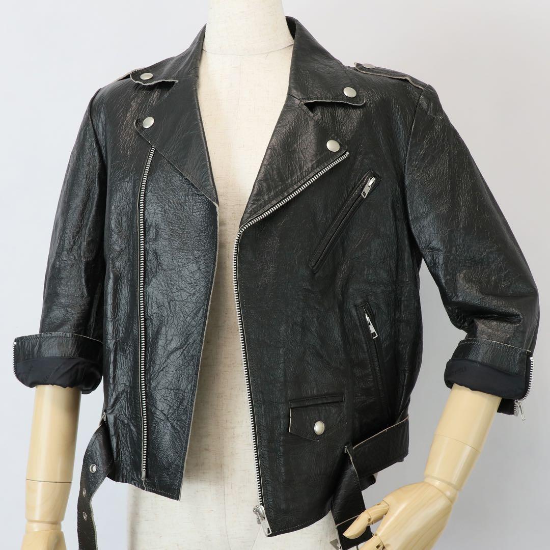 ジョンローレンスサリバン 2010ss クラック加工 ダブルライダースジャケット