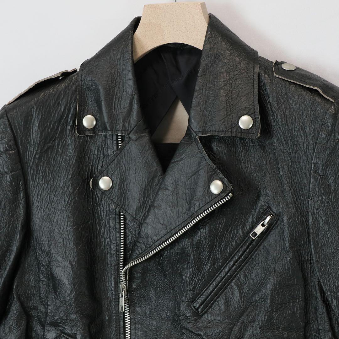 ジョンローレンスサリバン 2010ss クラック加工 ダブルライダースジャケット