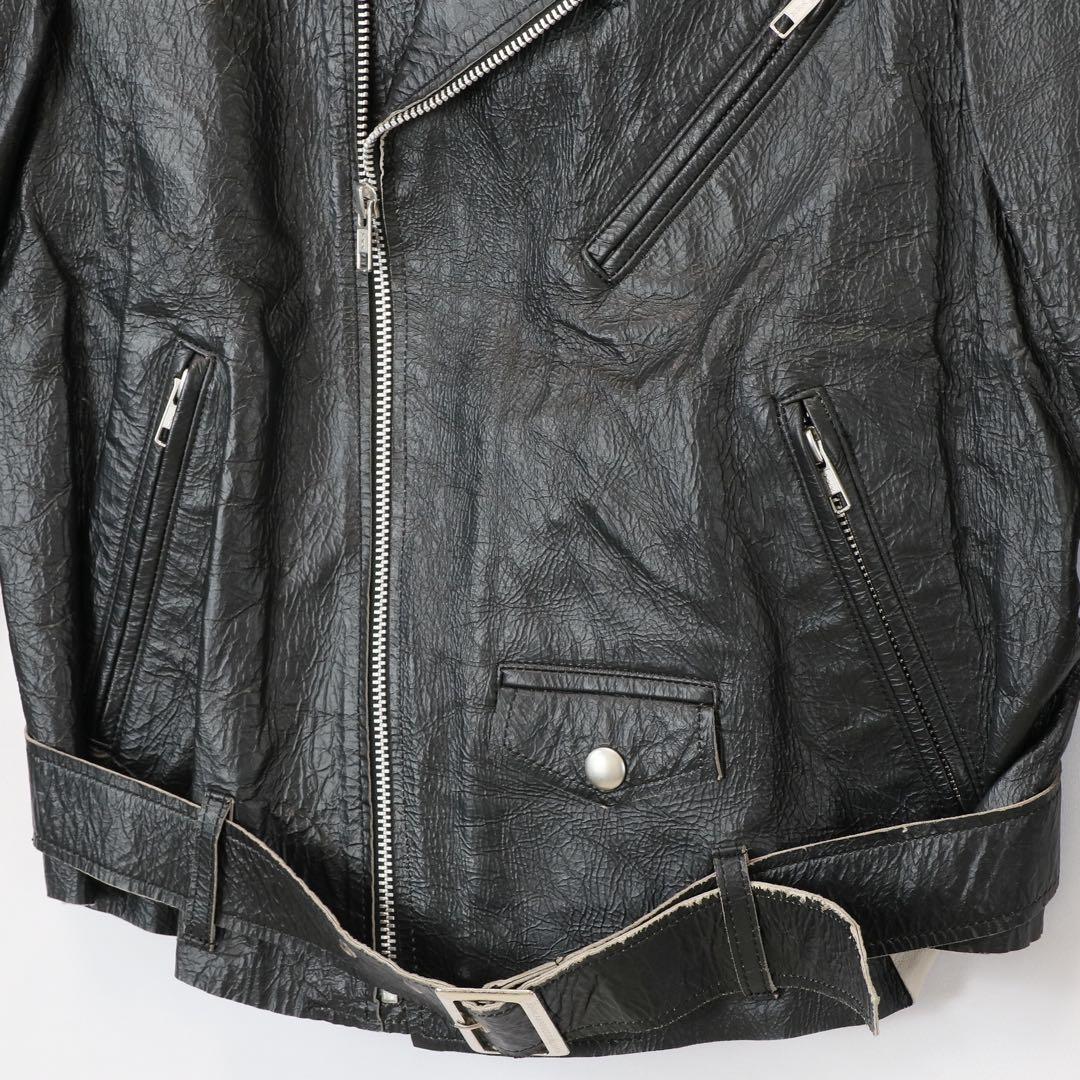 ジョンローレンスサリバン 2010ss クラック加工 ダブルライダースジャケット