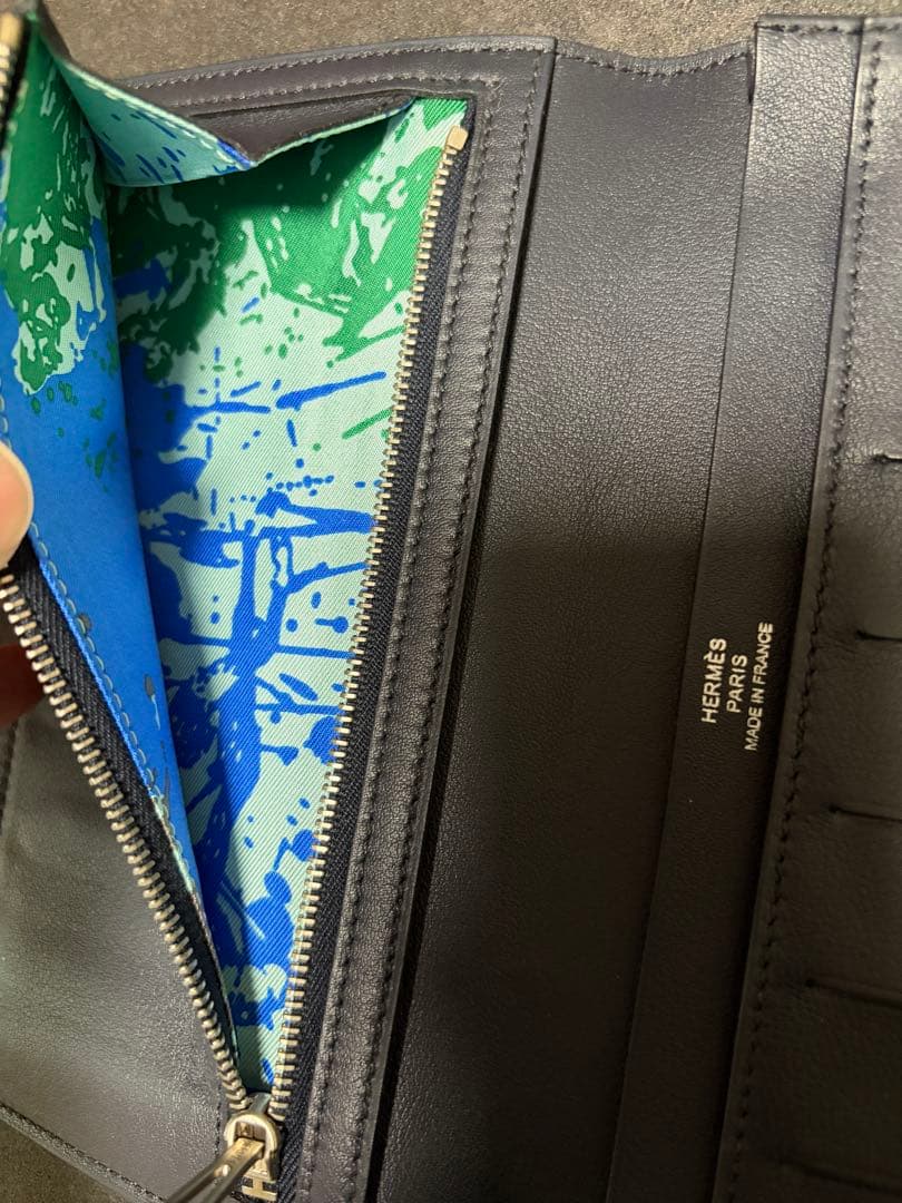 ぽん酢さん専用　エルメス シチズンツイルロング シルクイン 長財布