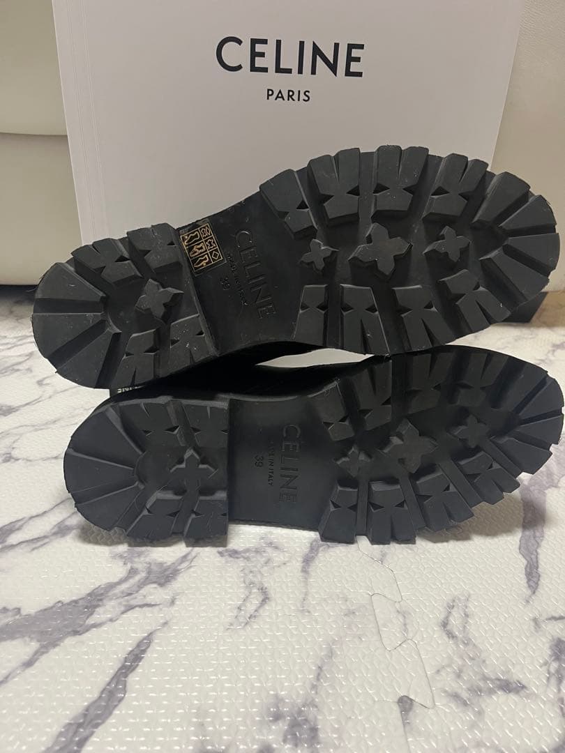 CELINE セリーヌ チェルシー トリオンフ マーガレット ブーツ 黒　39