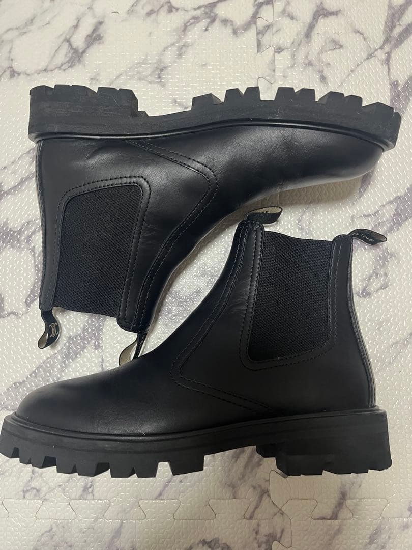 CELINE セリーヌ チェルシー トリオンフ マーガレット ブーツ 黒　39