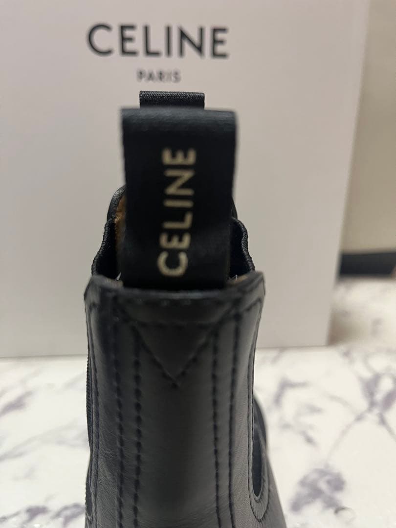 CELINE セリーヌ チェルシー トリオンフ マーガレット ブーツ 黒　39