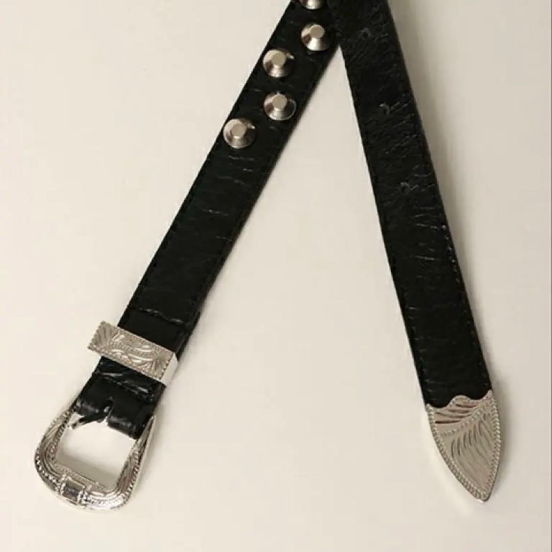 小物 elconductorH LEATHER TRAPEZOID STUDS