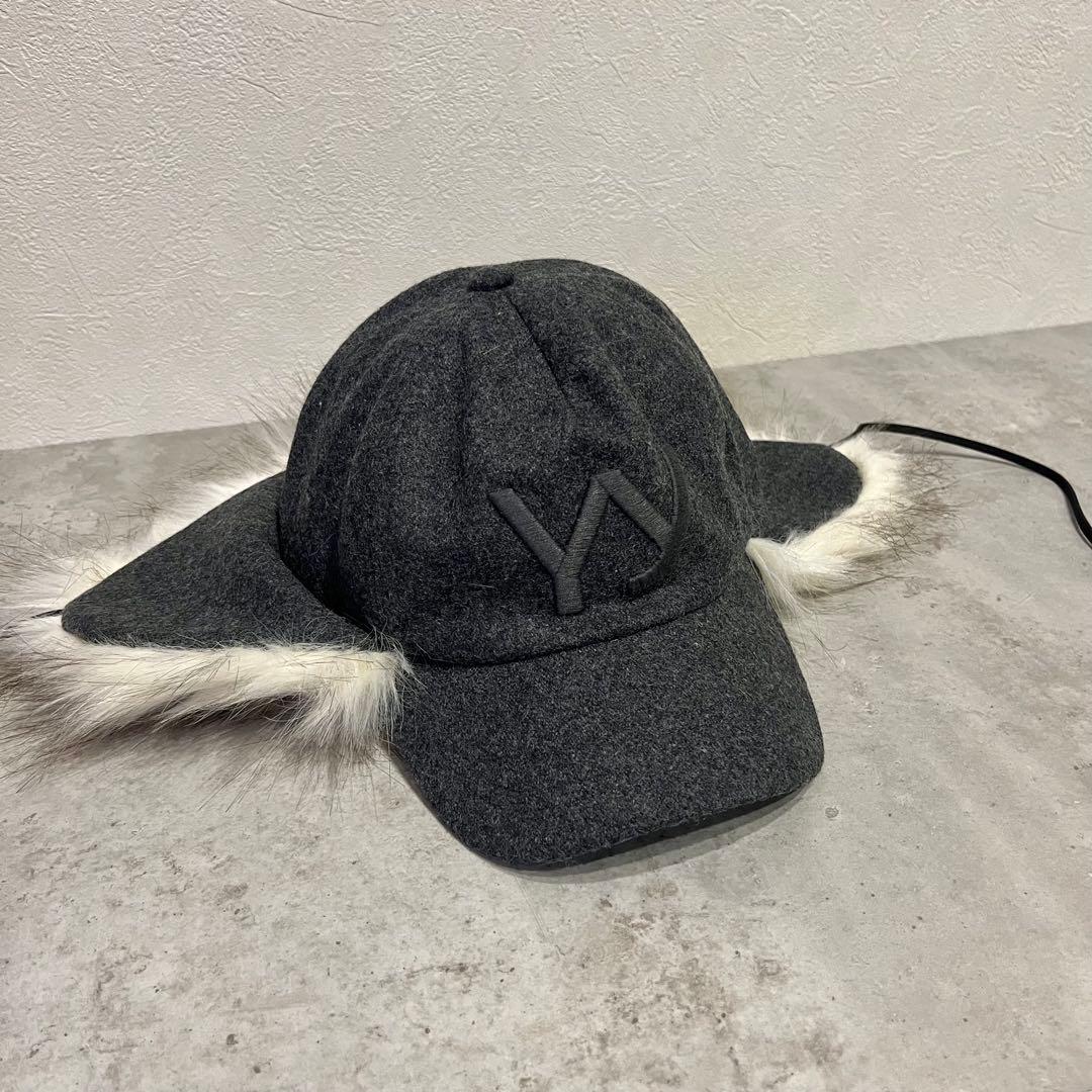 【新品未使用】open Yy ファーキャップ グレー