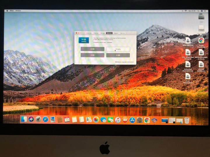 アップルiMac 2009 21,5インチOS High Sierra