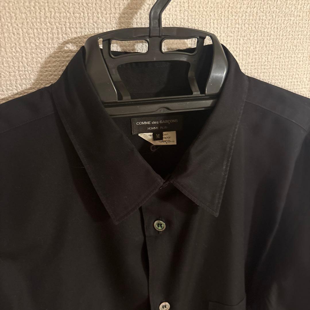 コムデギャルソンオムプリュス クラシック 綿ブロード ブラウス 黒 ブラックM