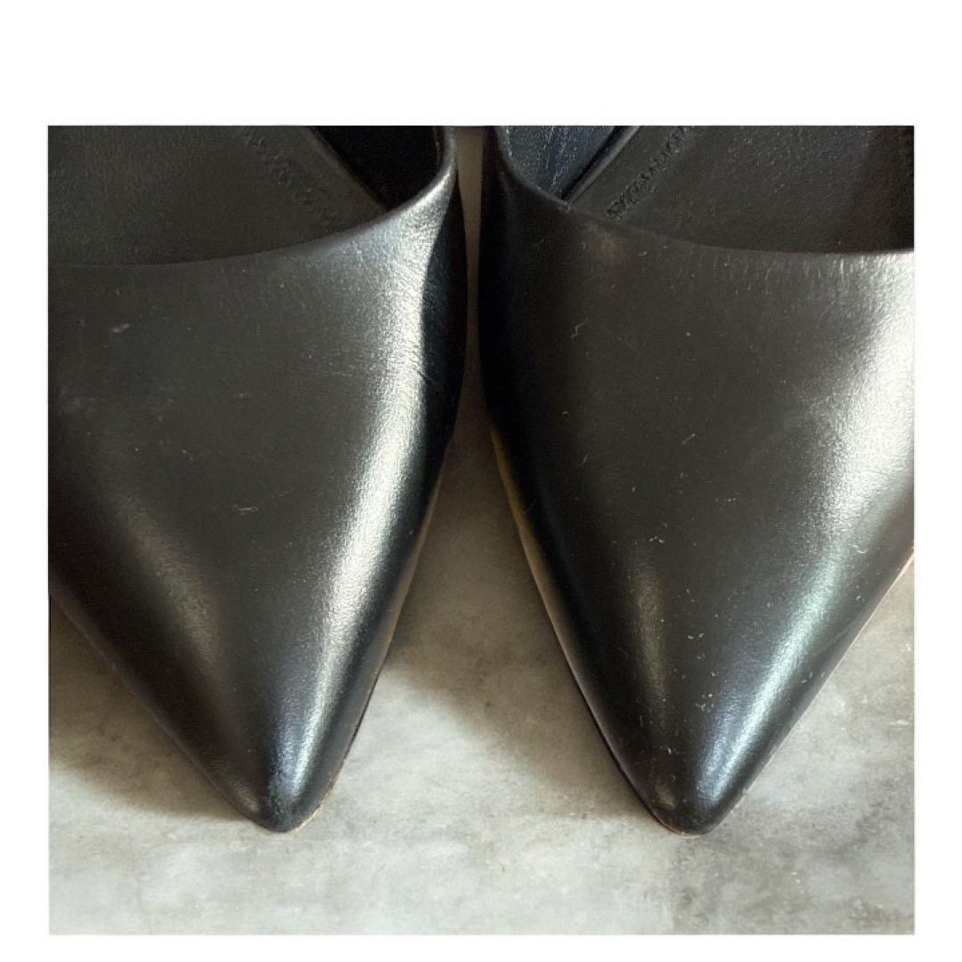 37アレキサンダーワン ポインテッドトゥデザインヒールパンプス ブラック