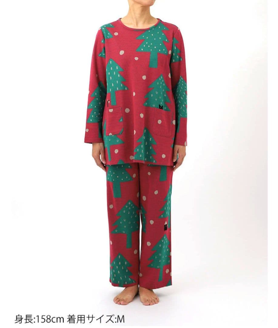 新品タグ付き ワコール パジャマ ルームウェア ツリー レッド M