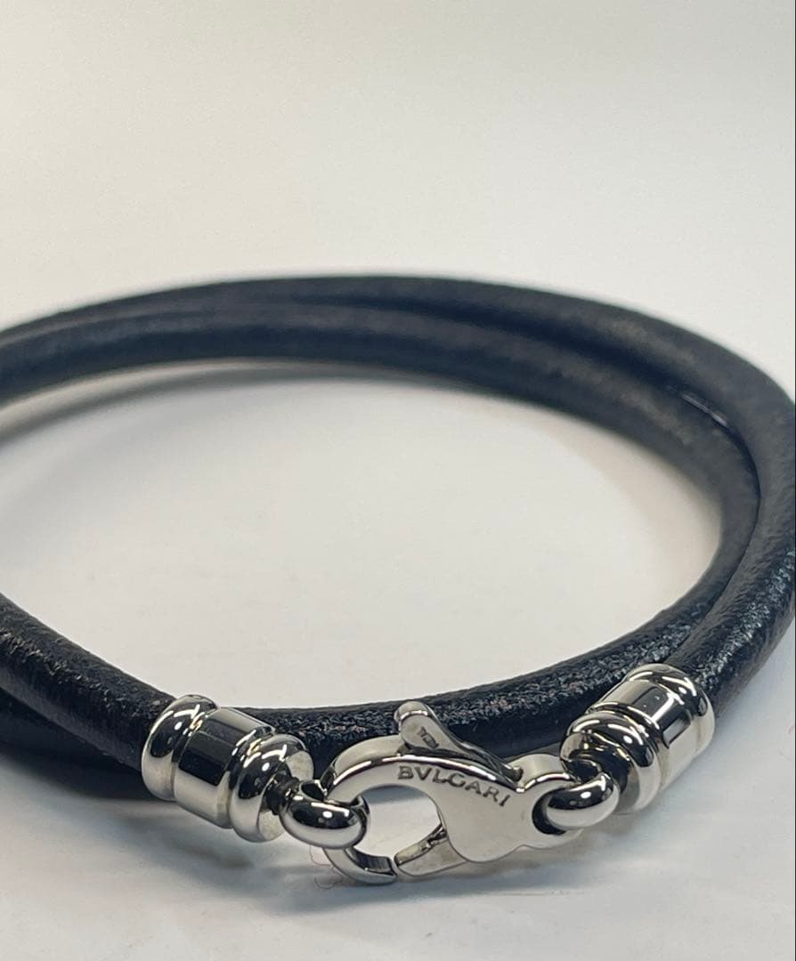 BVLGARI (ブルガリ)レザー チョーカー ネックレス 2連 ブレスレット