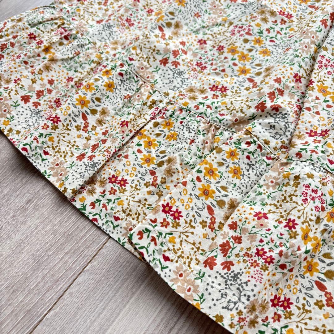 【新品未使用】プチバトー　ポプリン半袖ワンピース　36m 95cm