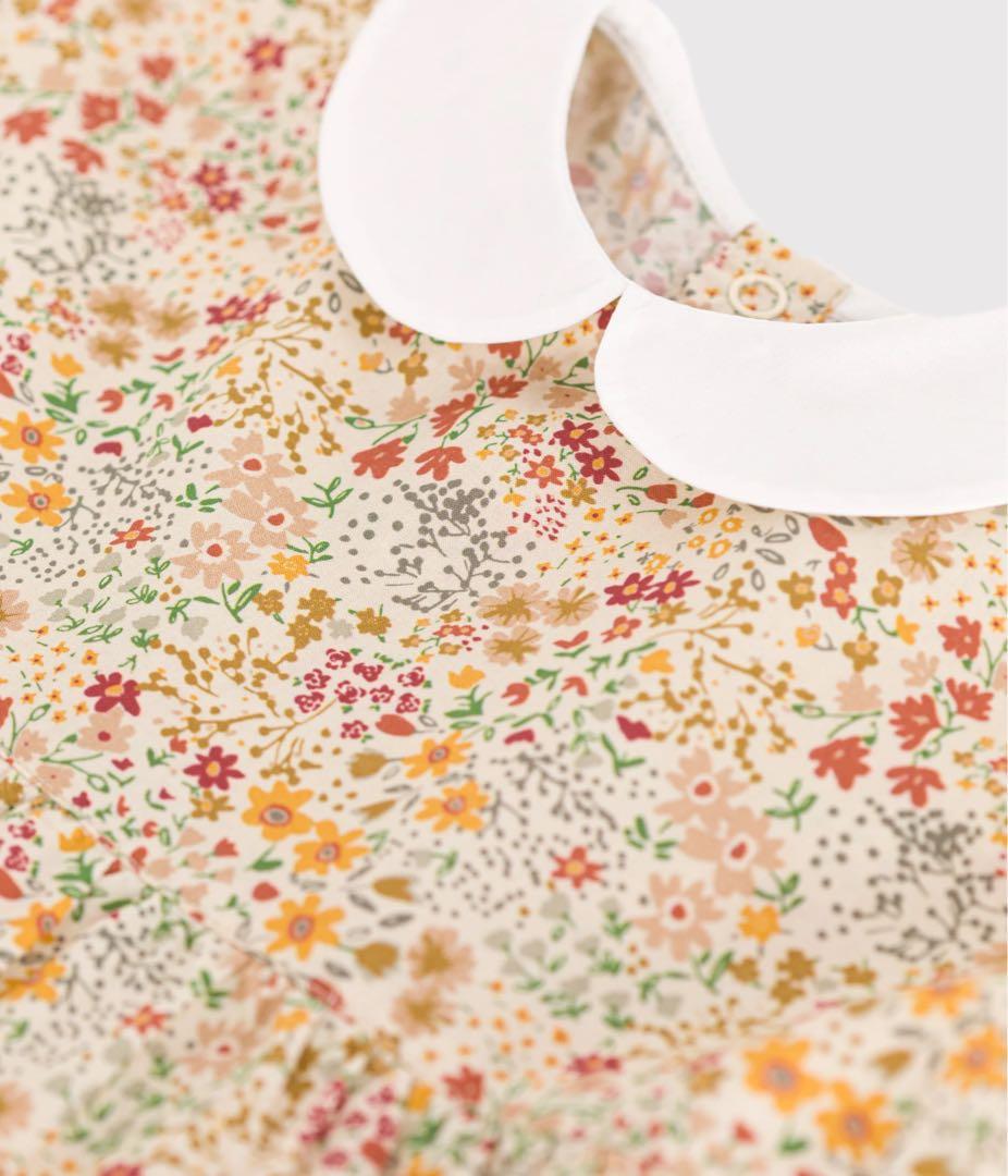 【新品未使用】プチバトー　ポプリン半袖ワンピース　36m 95cm