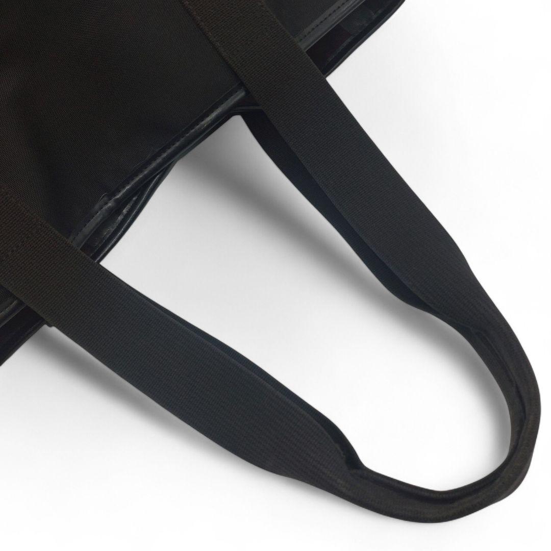 大容量　ブラックレーベルクレストブリッジ　チェック　 ナイロン トートバッグ　黒