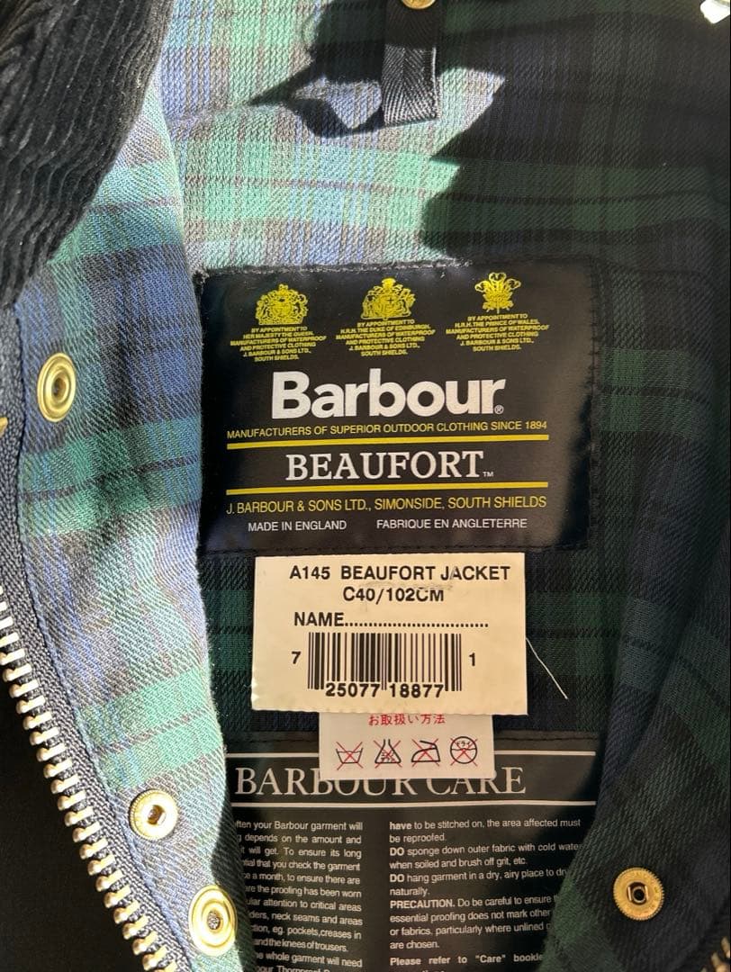 Barbour Beaufort A145 黒C40 イギリス製