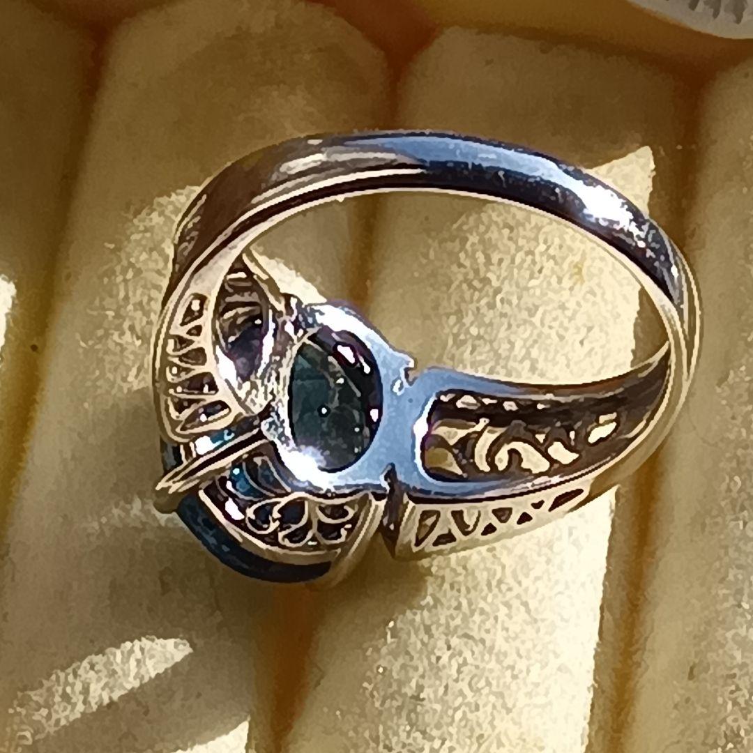 ロンドンブルー付リングK１０WG　重量合計３.３gの単純計算価格は３６,８００円